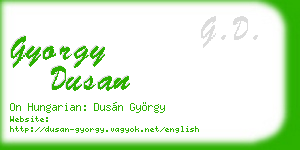 gyorgy dusan business card